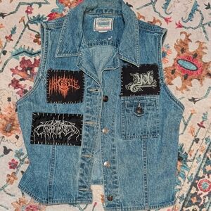 Venom Black Metal Yob And More St. John's Bay Denim Vest with Band Patches